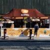 Branded gazebo in use